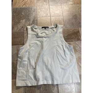 Amanda Chelsea White Sleeveless Crew Neck Crop Top Size XL